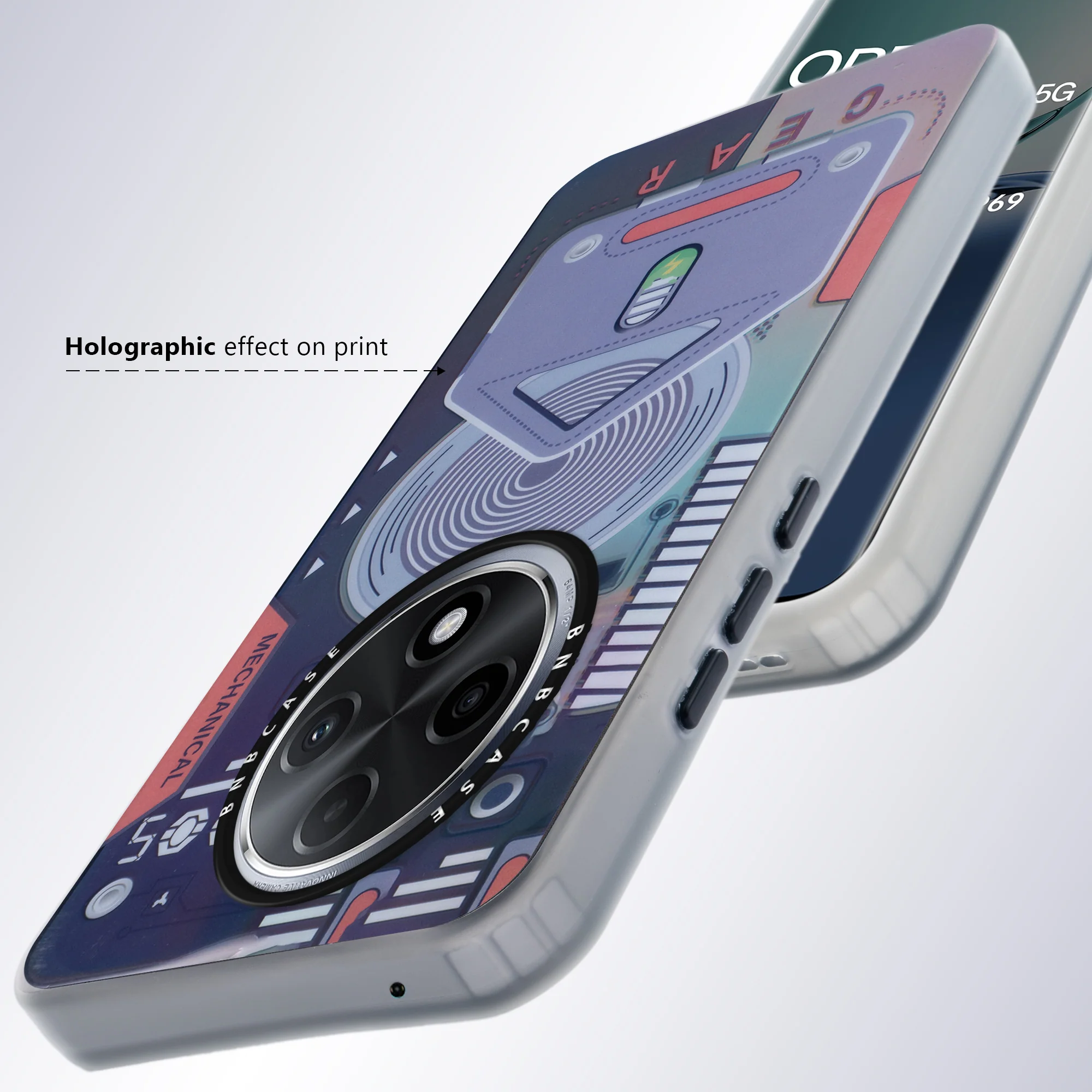 Colorful Reflective Circuit Prints Hard Back Protector Case For Oppo F27 Pro Plus 5G - Image 15