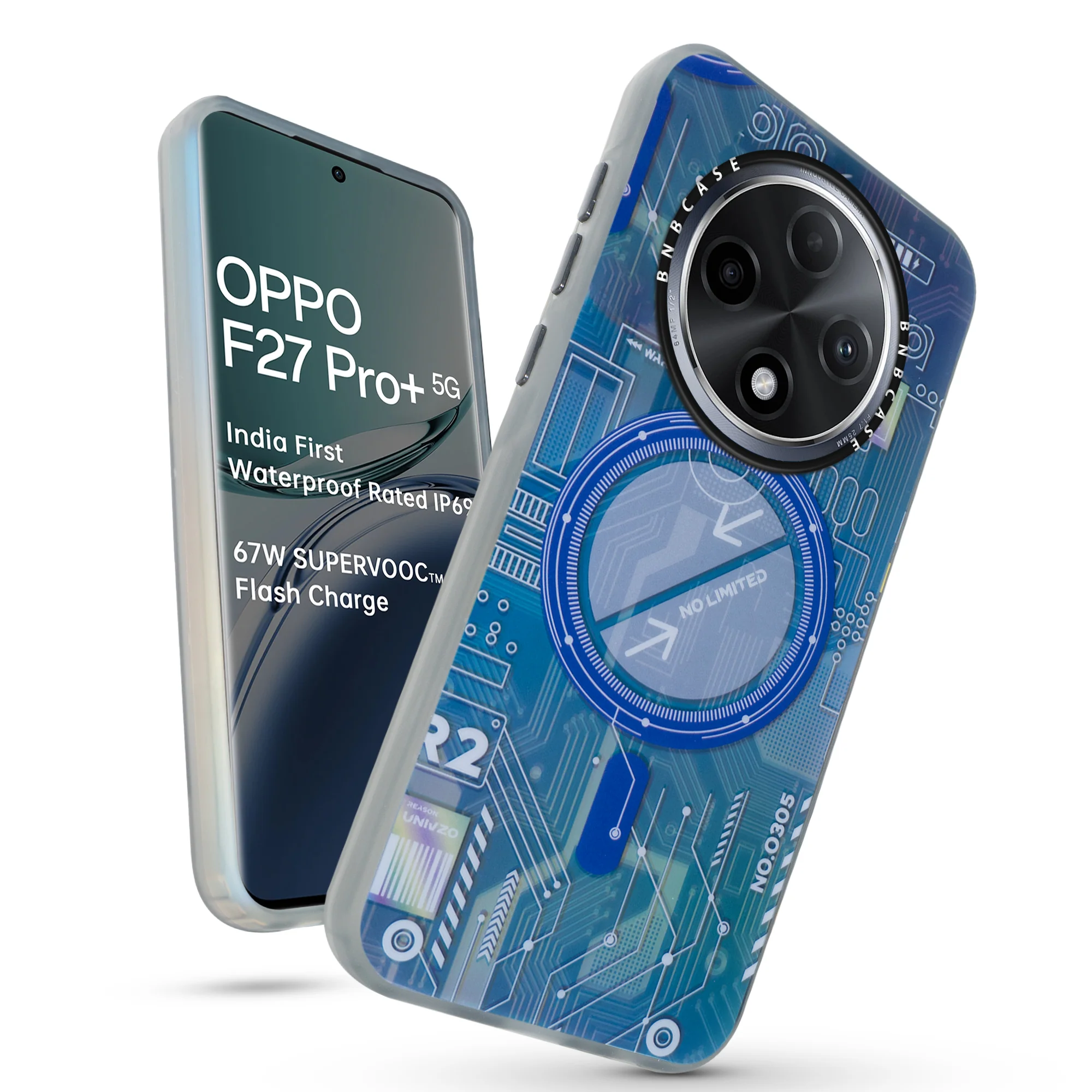 Colorful Reflective Circuit Prints Hard Back Protector Case For Oppo F27 Pro Plus 5G - Image 17
