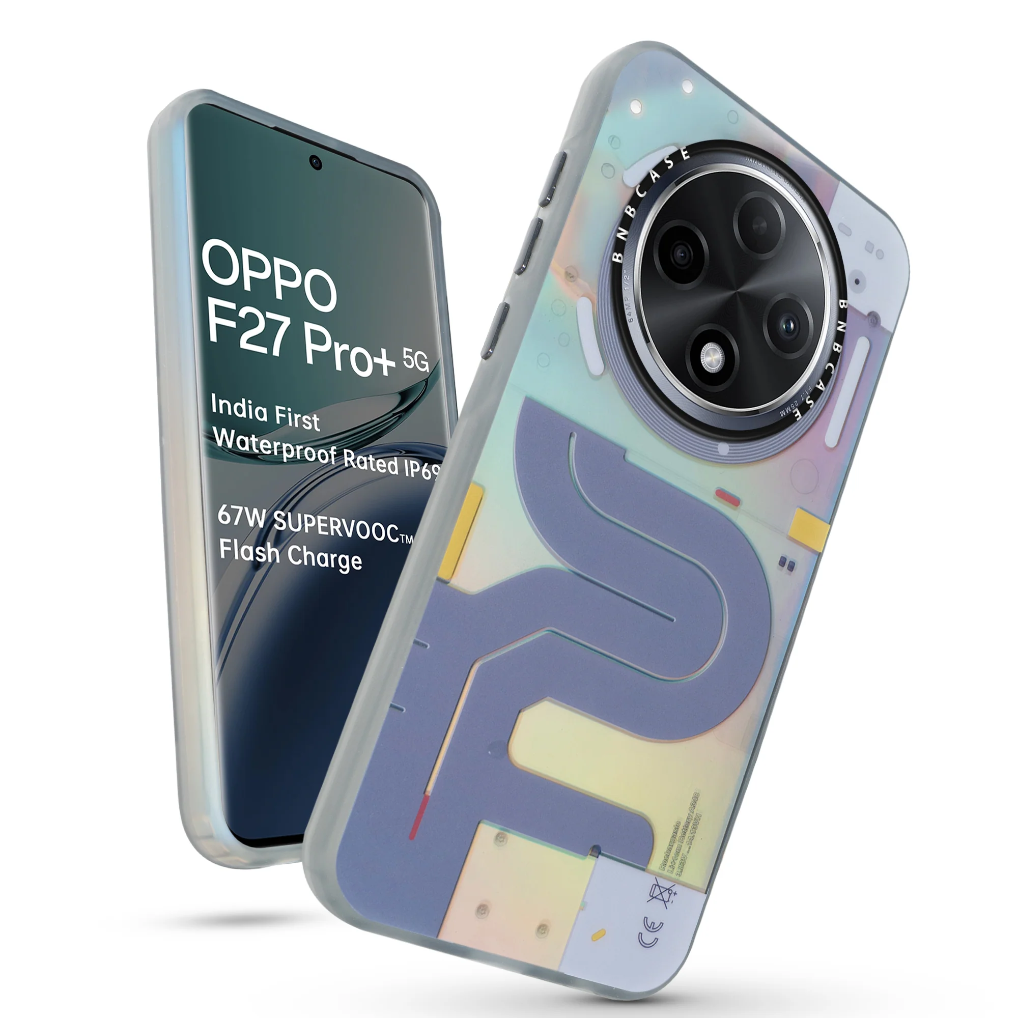 Colorful Reflective Circuit Prints Hard Back Protector Case For Oppo F27 Pro Plus 5G - Image 25