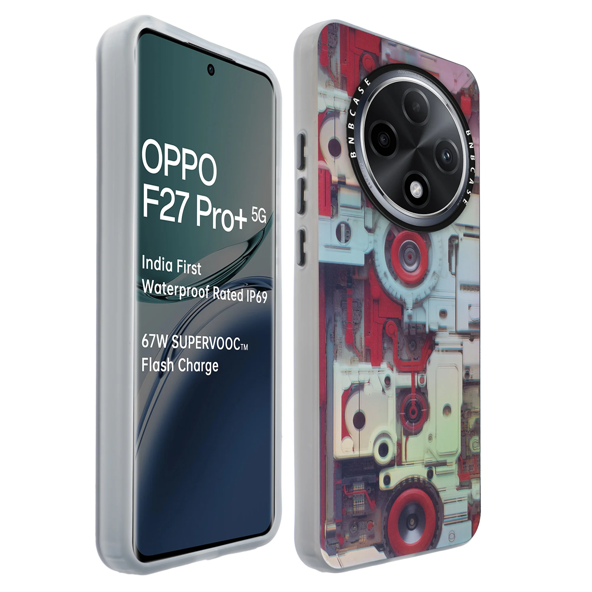Colorful Reflective Circuit Prints Hard Back Protector Case For Oppo F27 Pro Plus 5G - Image 36