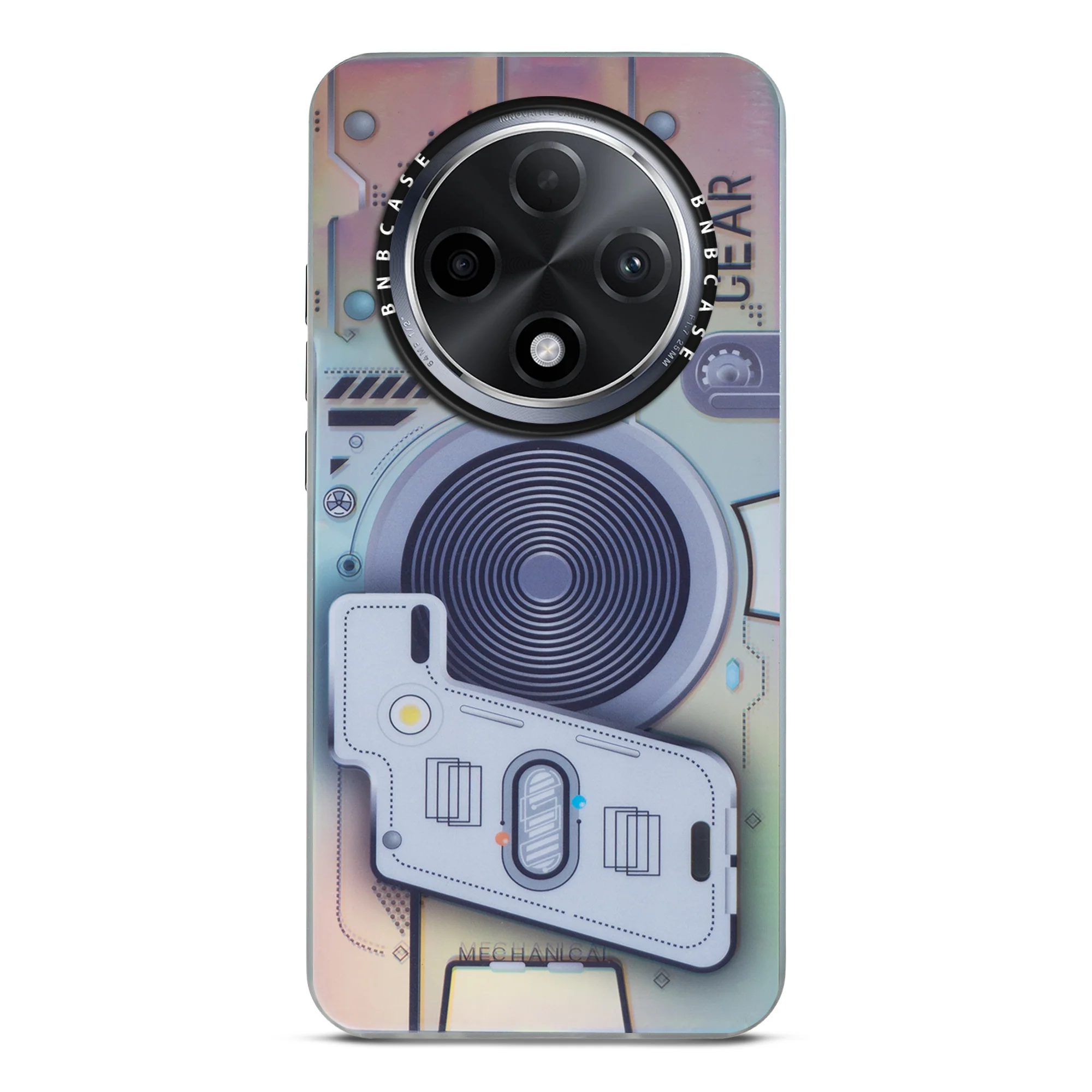 Colorful Reflective Circuit Prints Hard Back Protector Case For Oppo F27 Pro Plus 5G - Image 4