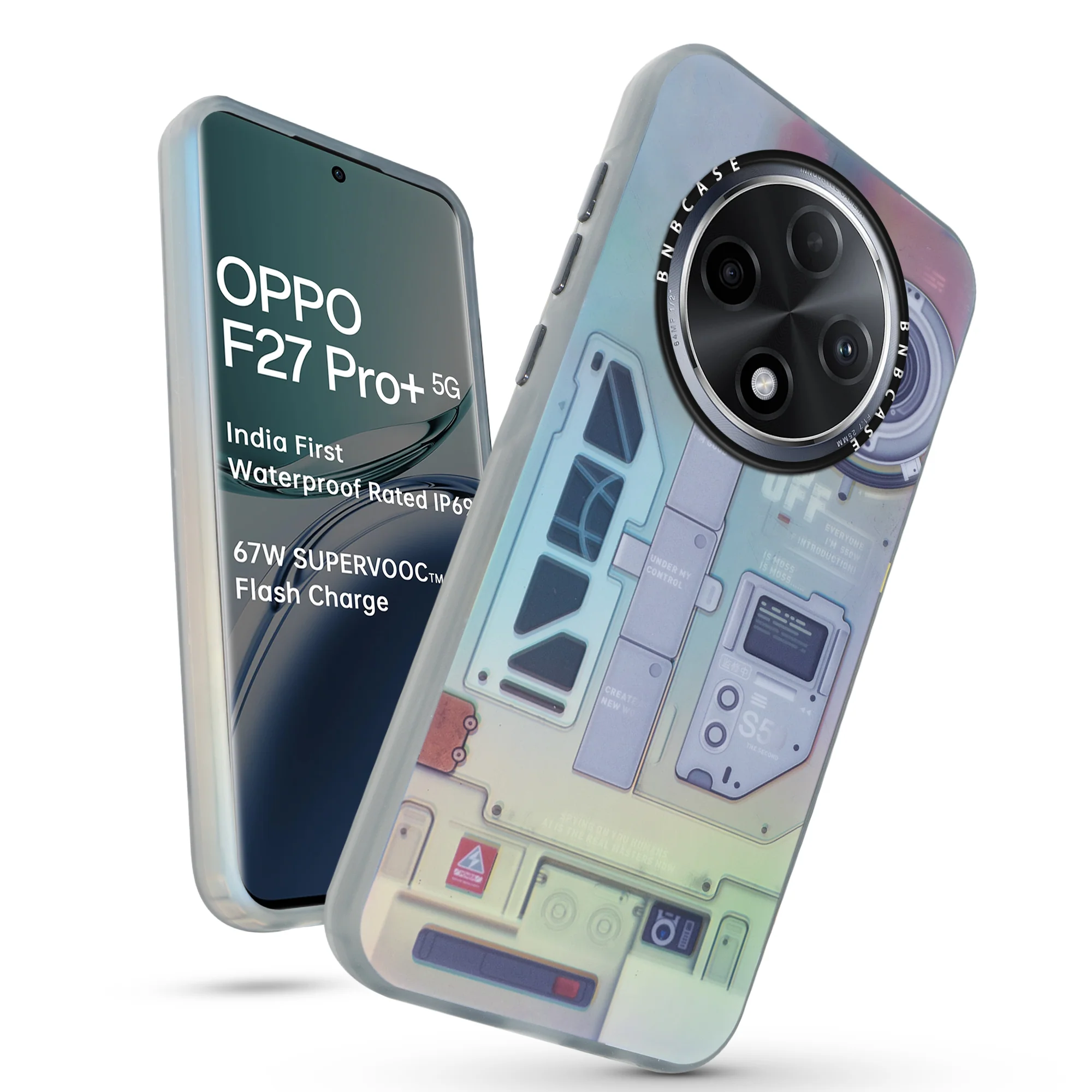 Colorful Reflective Circuit Prints Hard Back Protector Case For Oppo F27 Pro Plus 5G - Image 49
