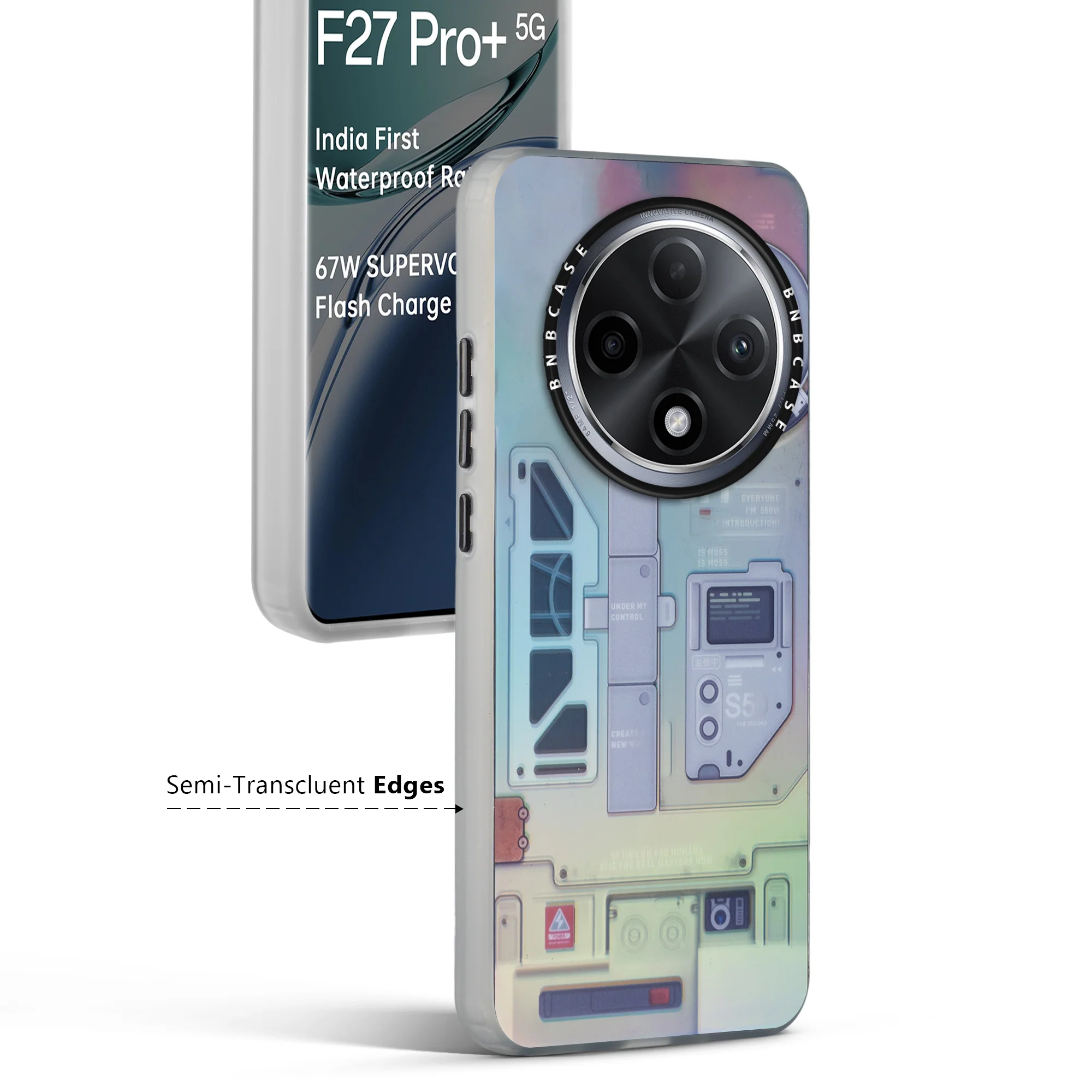 Colorful Reflective Circuit Prints Hard Back Protector Case For Oppo F27 Pro Plus 5G - Image 54