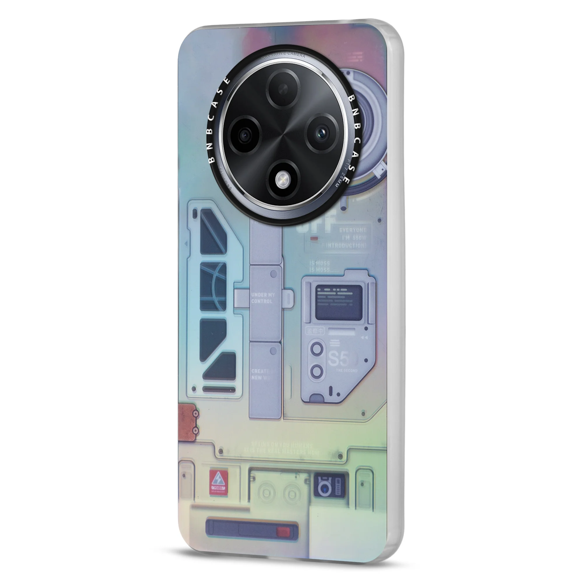 Colorful Reflective Circuit Prints Hard Back Protector Case For Oppo F27 Pro Plus 5G - Image 56