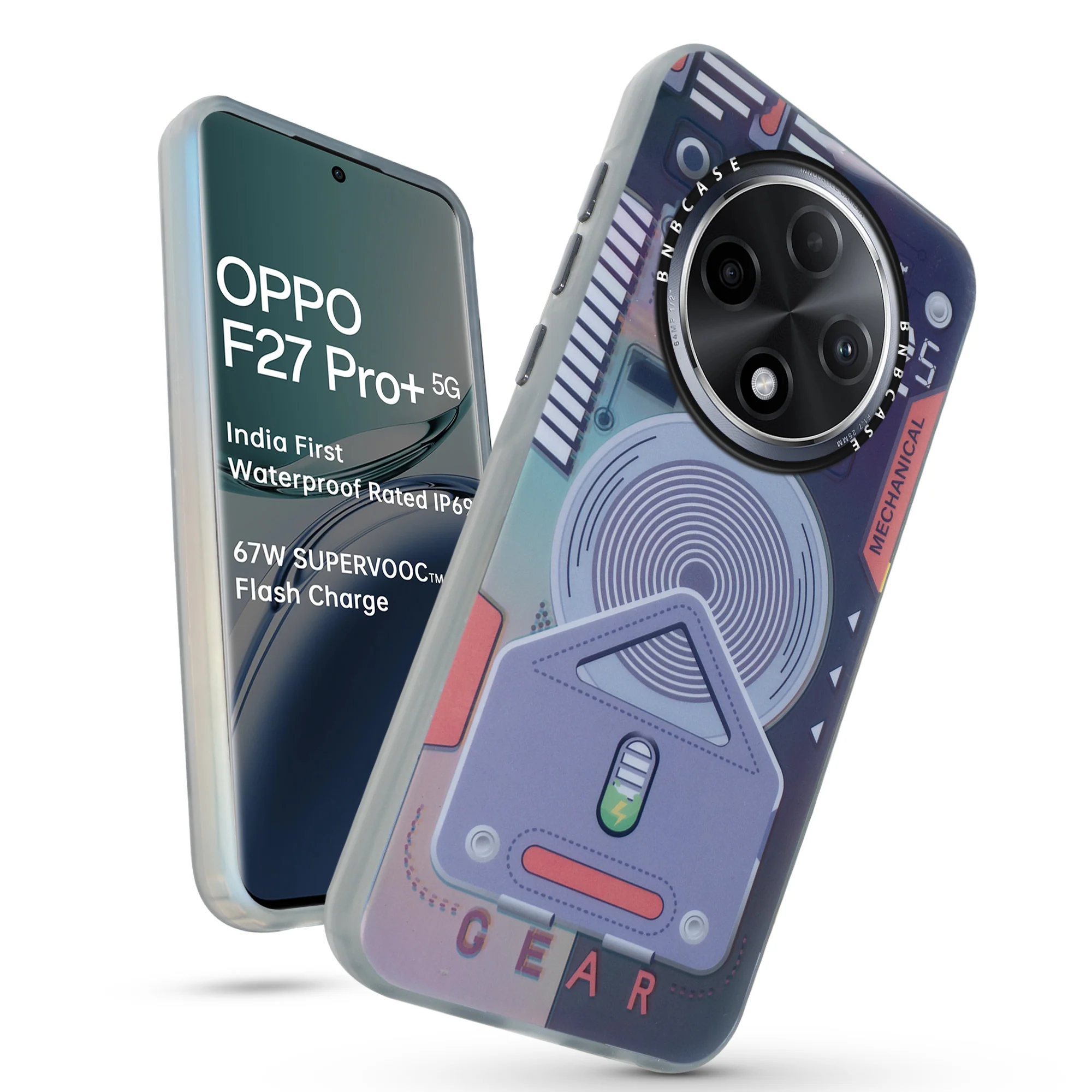 Colorful Reflective Circuit Prints Hard Back Protector Case For Oppo F27 Pro Plus 5G - Image 9