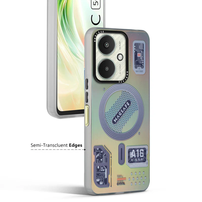 Colorful Reflective Circuit Prints Hard Back Protector Case For Redmi 13C 5G - Image 26