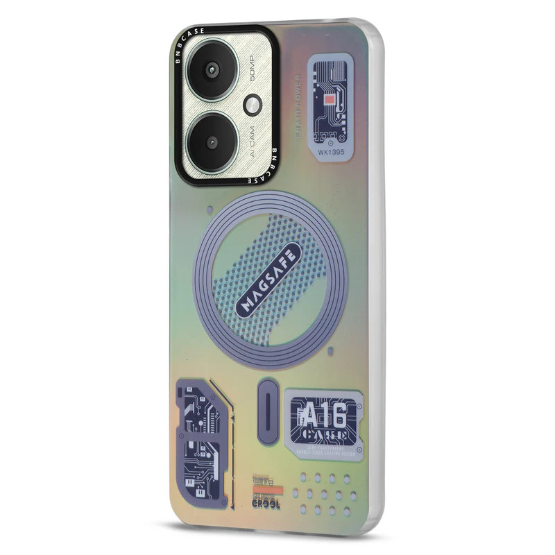 Colorful Reflective Circuit Prints Hard Back Protector Case For Redmi 13C 5G - Image 28