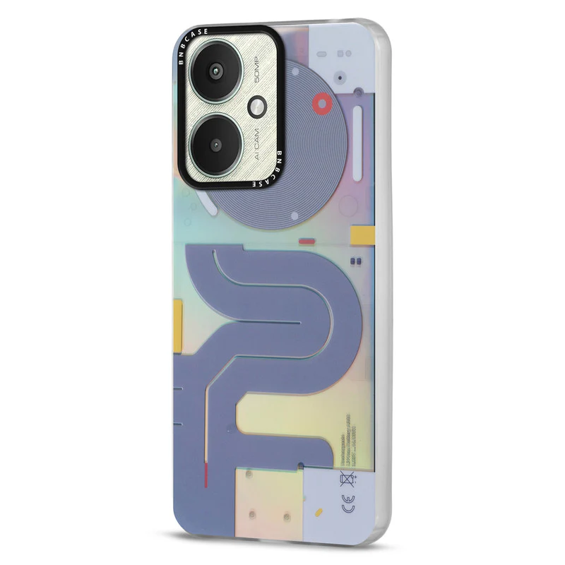 Colorful Reflective Circuit Prints Hard Back Protector Case For Redmi 13C 5G - Image 35