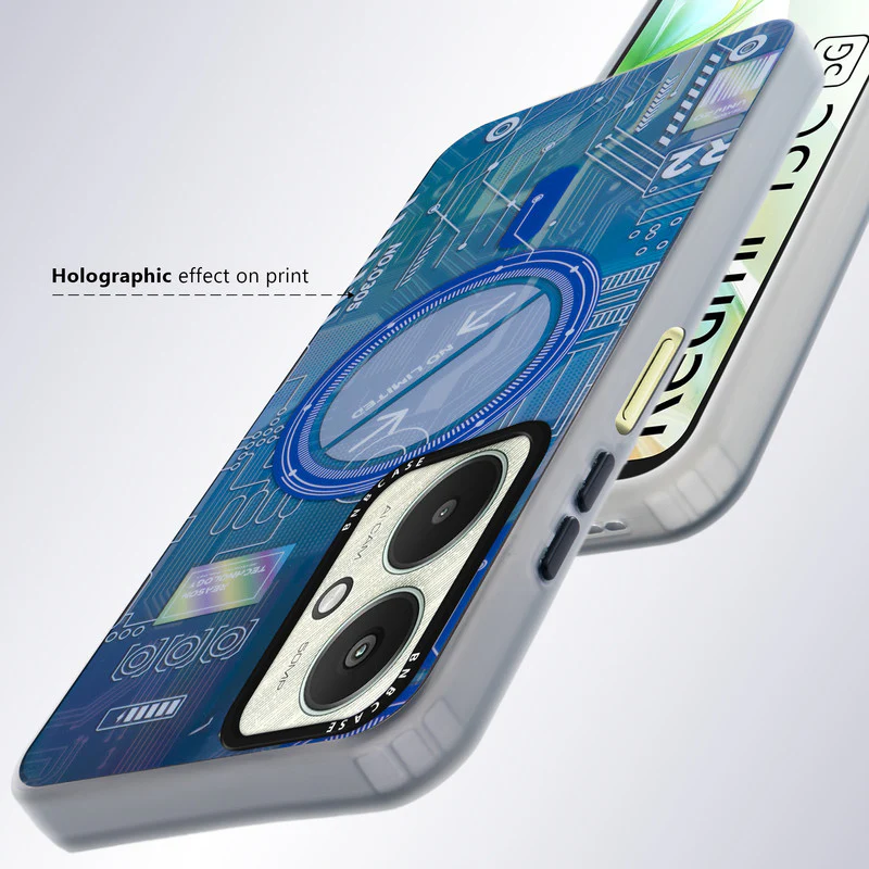 Colorful Reflective Circuit Prints Hard Back Protector Case For Redmi 13C 5G - Image 41