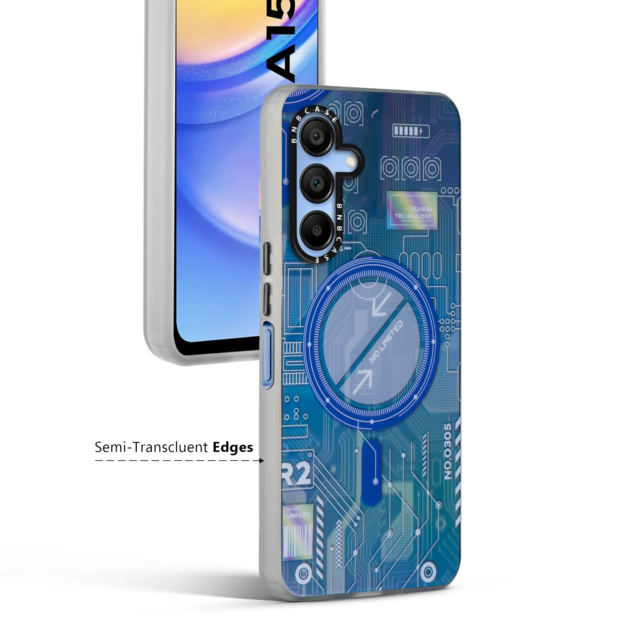 Colorful Reflective Circuit Prints Hard Back Protector Case For Samsung A15 5G - Image 38