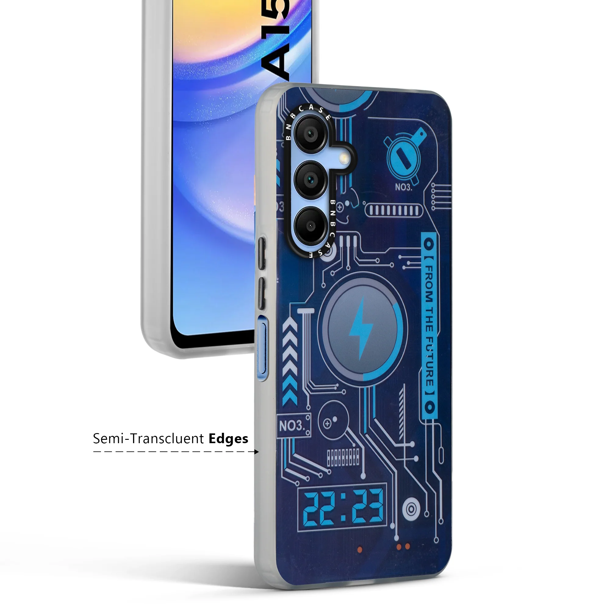 Colorful Reflective Circuit Prints Hard Back Protector Case For Samsung A15 5G - Image 5