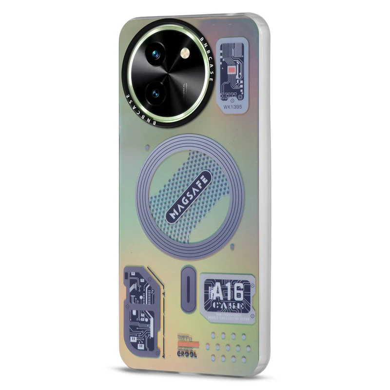 Colorful Reflective Circuit Prints Hard Back Protector Case For Vivo T3x 5G - Image 16