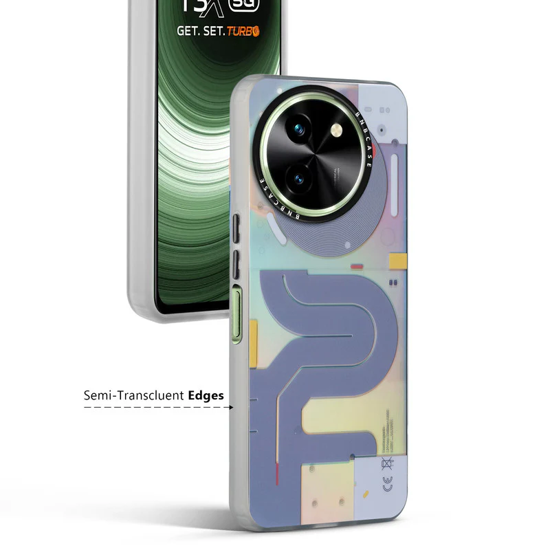 Colorful Reflective Circuit Prints Hard Back Protector Case For Vivo T3x 5G - Image 22