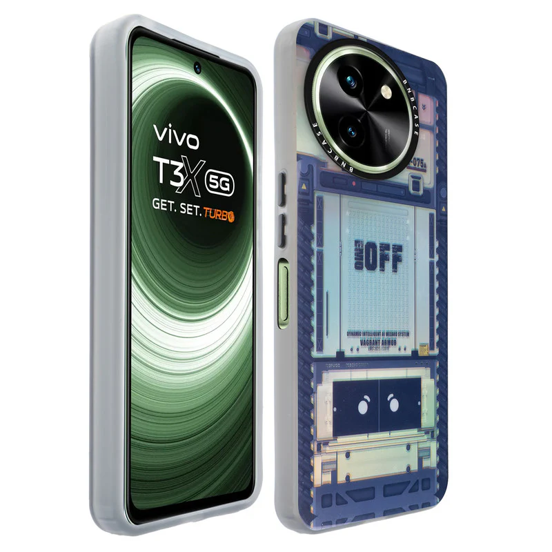 Colorful Reflective Circuit Prints Hard Back Protector Case For Vivo T3x 5G - Image 27