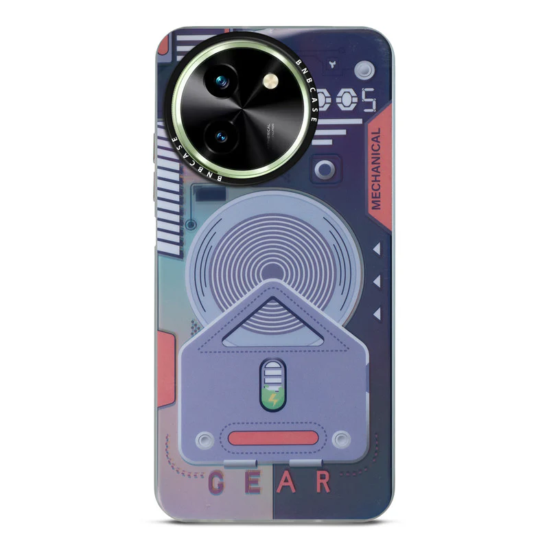 Colorful Reflective Circuit Prints Hard Back Protector Case For Vivo T3x 5G - Image 4
