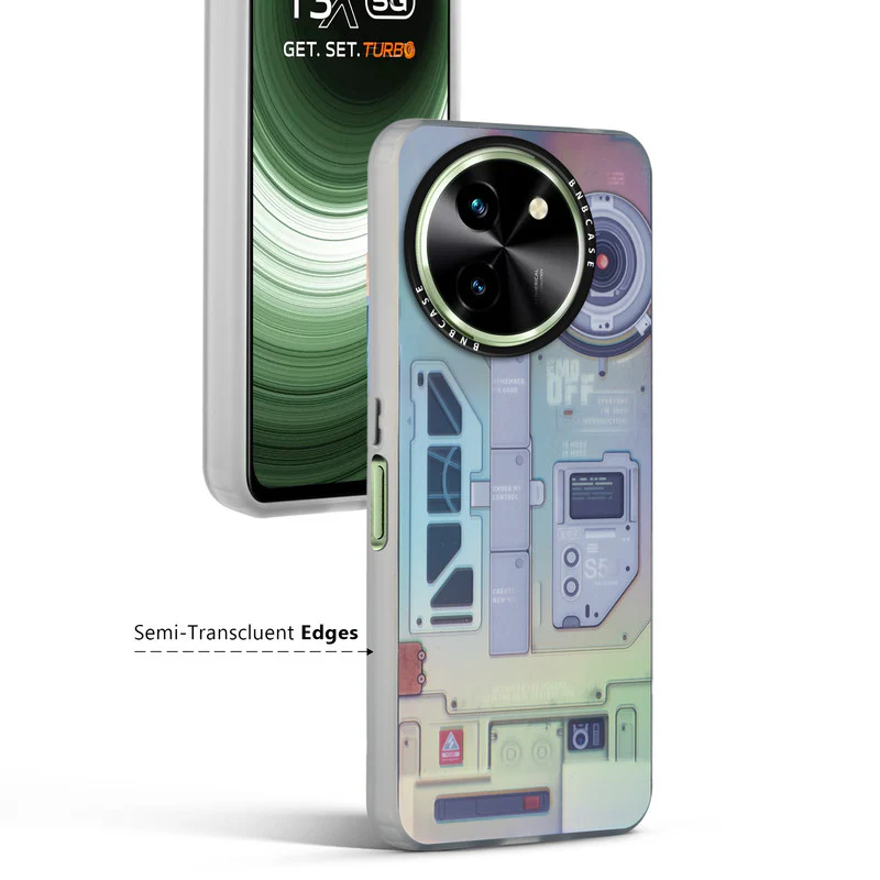 Colorful Reflective Circuit Prints Hard Back Protector Case For Vivo T3x 5G - Image 46