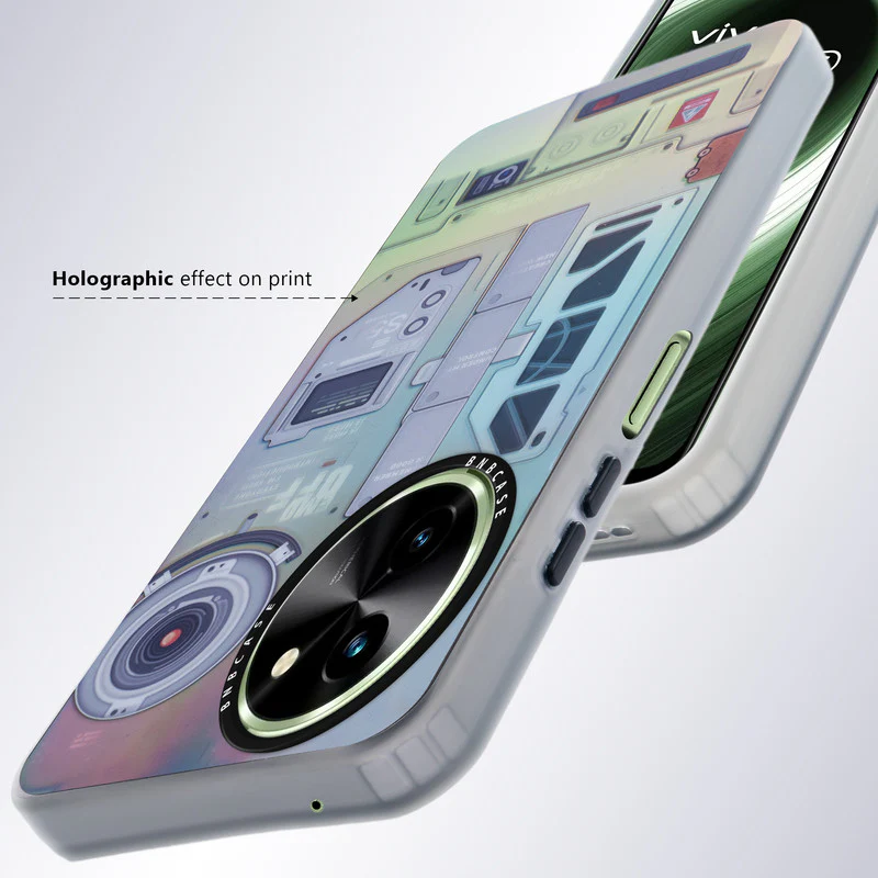 Colorful Reflective Circuit Prints Hard Back Protector Case For Vivo T3x 5G - Image 47