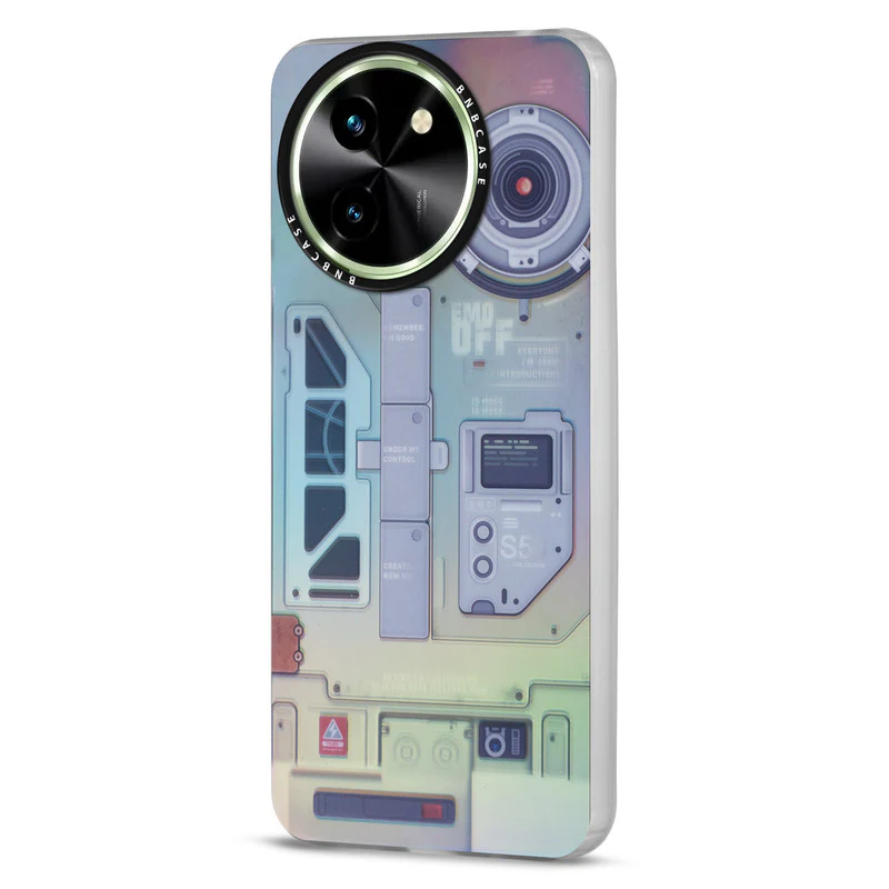 Colorful Reflective Circuit Prints Hard Back Protector Case For Vivo T3x 5G - Image 48