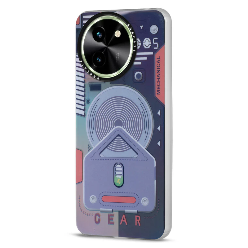 Colorful Reflective Circuit Prints Hard Back Protector Case For Vivo T3x 5G - Image 8