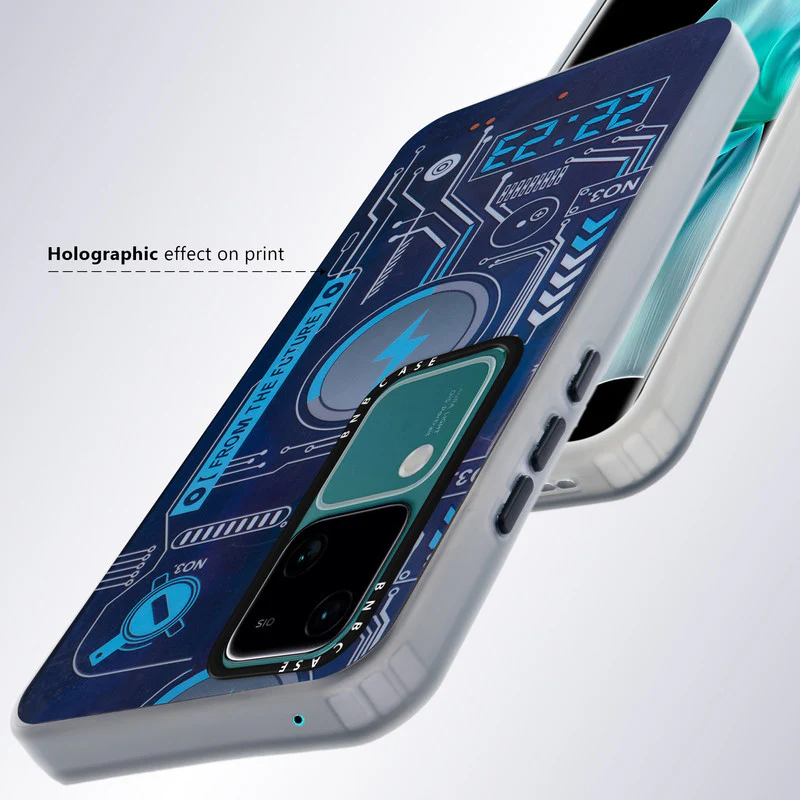 Colorful Reflective Circuit Prints Hard Back Protector Case For Vivo V30 5G - Image 13