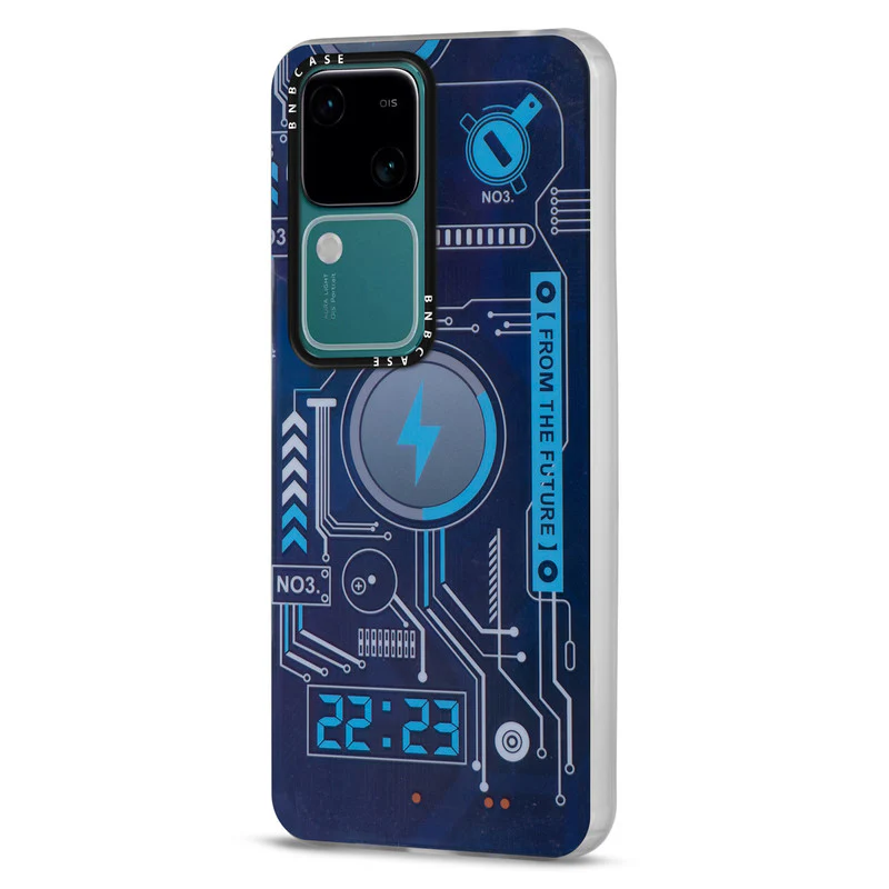 Colorful Reflective Circuit Prints Hard Back Protector Case For Vivo V30 5G - Image 14