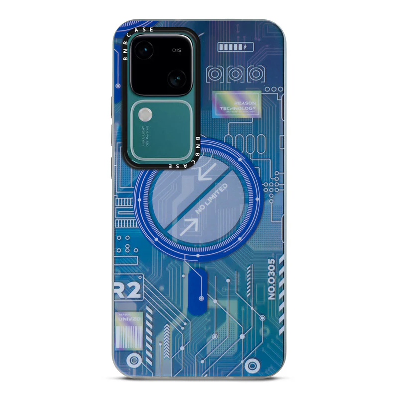 Colorful Reflective Circuit Prints Hard Back Protector Case For Vivo V30 5G - Image 38