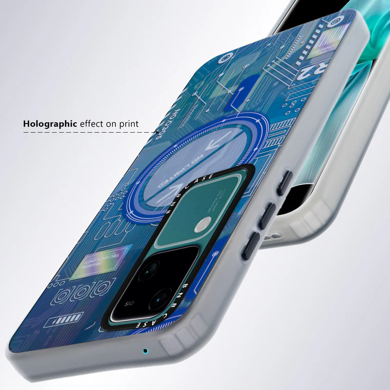 Colorful Reflective Circuit Prints Hard Back Protector Case For Vivo V30 5G - Image 41