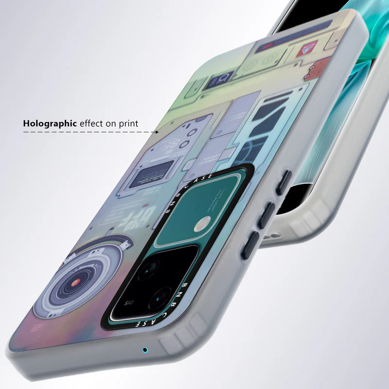 Colorful Reflective Circuit Prints Hard Back Protector Case For Vivo V30 5G - Image 69
