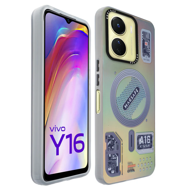 Colorful Reflective Circuit Prints Hard Back Protector Case For Vivo Y16 - Image 22