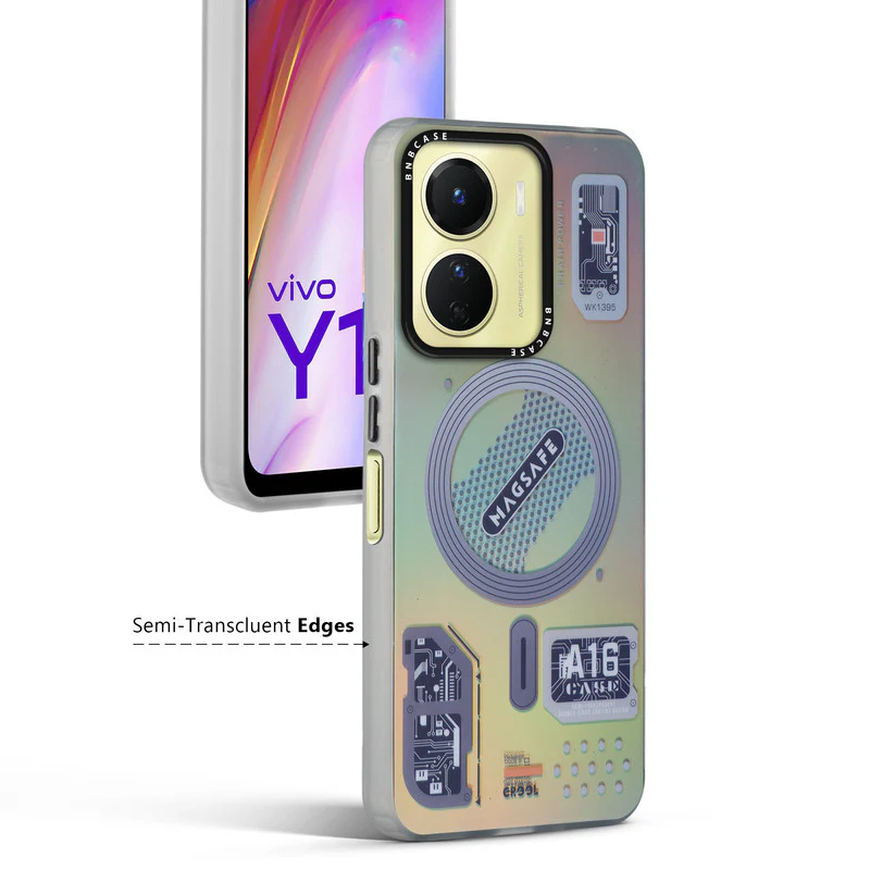 Colorful Reflective Circuit Prints Hard Back Protector Case For Vivo Y16 - Image 26
