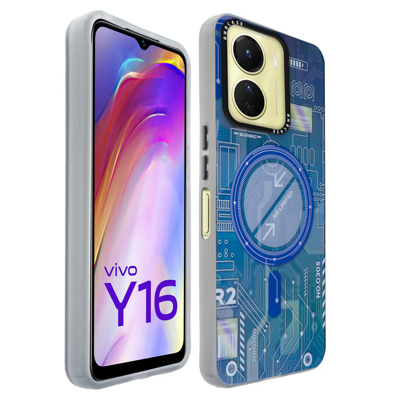 Colorful Reflective Circuit Prints Hard Back Protector Case For Vivo Y16 - Image 36