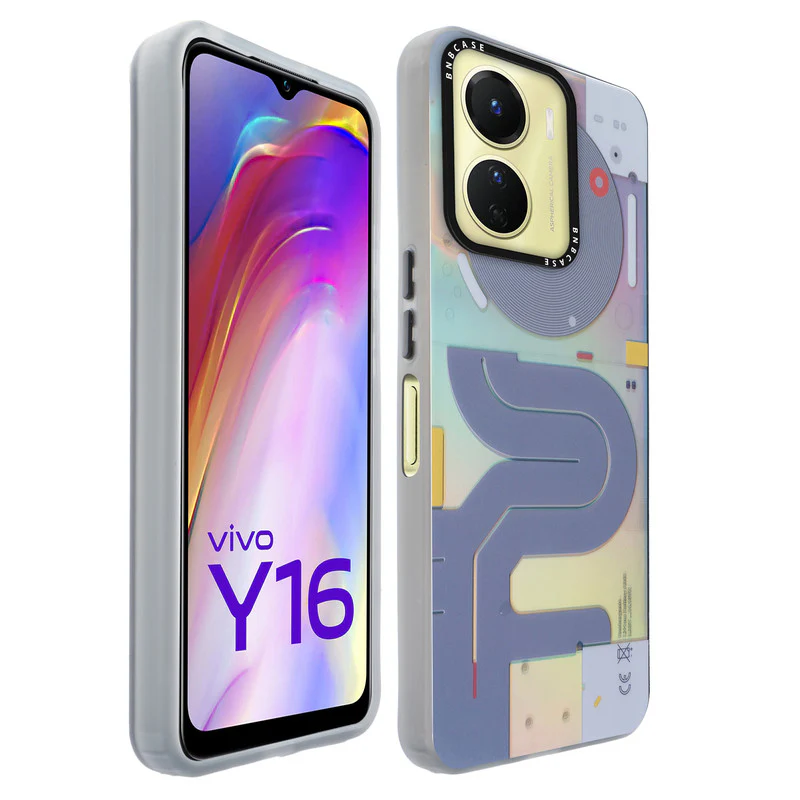 Colorful Reflective Circuit Prints Hard Back Protector Case For Vivo Y16 - Image 43