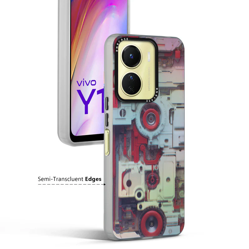 Colorful Reflective Circuit Prints Hard Back Protector Case For Vivo Y16 - Image 61