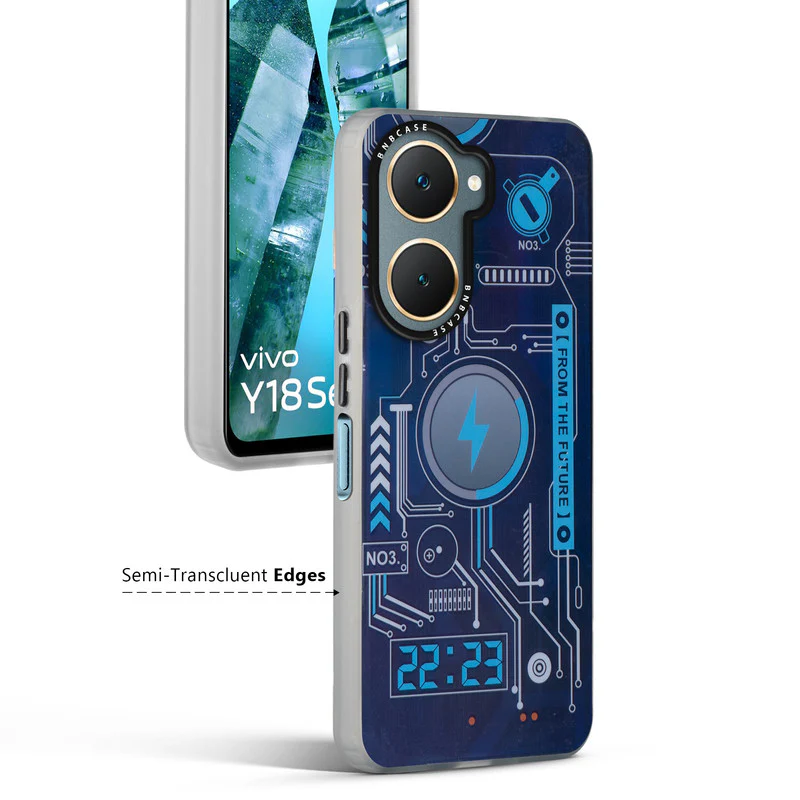 Colorful Reflective Circuit Prints Hard Back Protector Case For Vivo Y18 - Image 12
