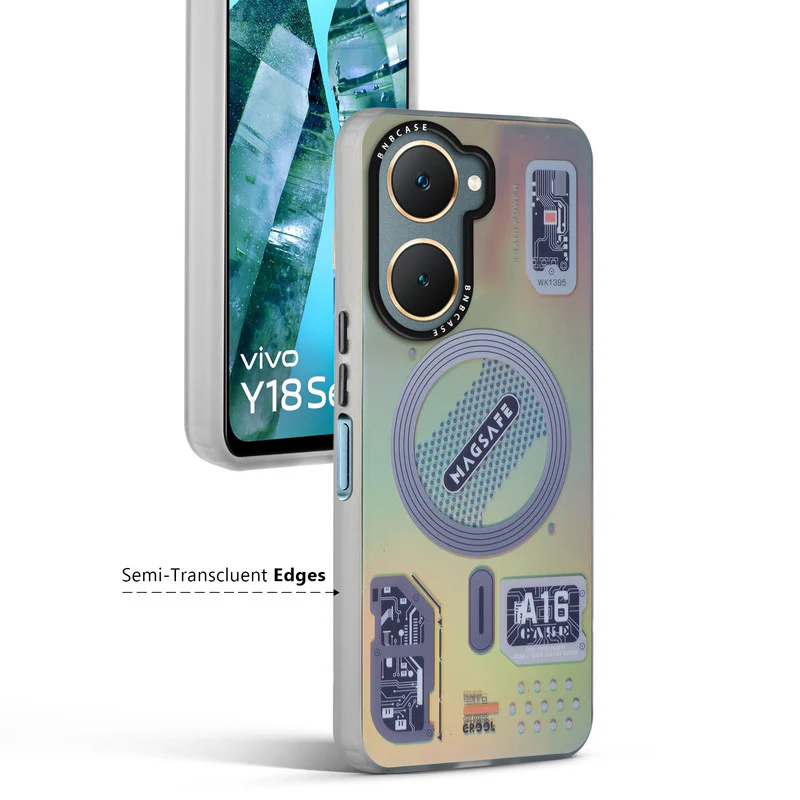 Colorful Reflective Circuit Prints Hard Back Protector Case For Vivo Y18 - Image 33