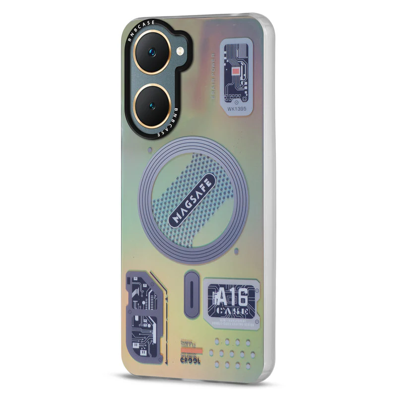 Colorful Reflective Circuit Prints Hard Back Protector Case For Vivo Y18 - Image 35