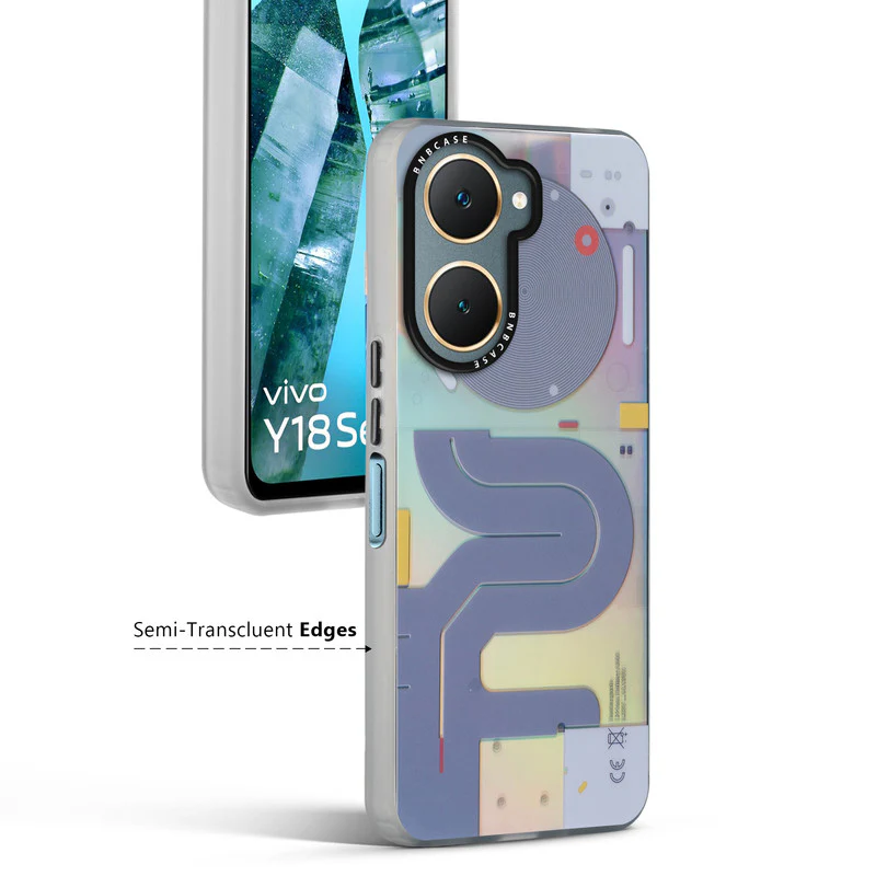Colorful Reflective Circuit Prints Hard Back Protector Case For Vivo Y18 - Image 47