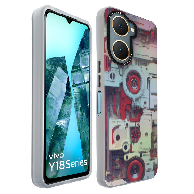 Colorful Reflective Circuit Prints Hard Back Protector Case For Vivo Y18 - Image 57