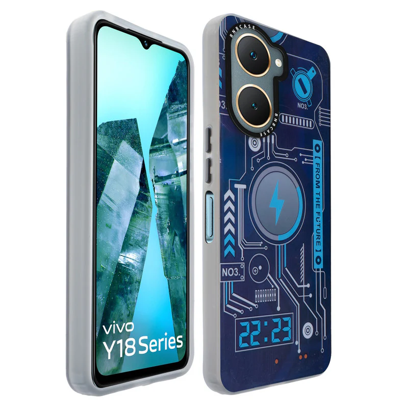 Colorful Reflective Circuit Prints Hard Back Protector Case For Vivo Y18 - Image 8