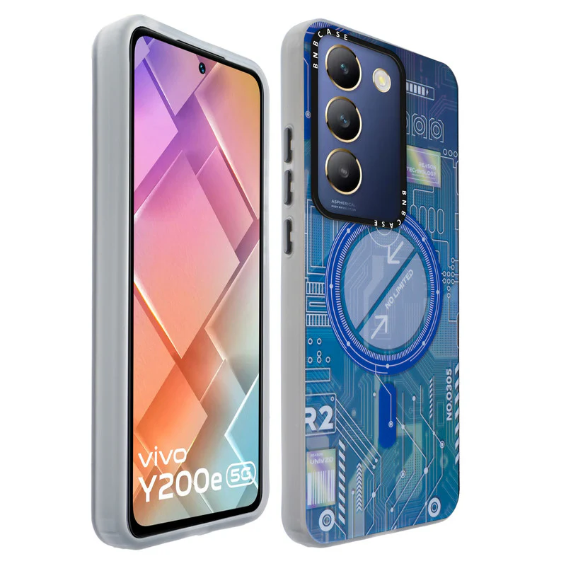 Colorful Reflective Circuit Prints Hard Back Protector Case For Vivo Y200e 5G - Image 36