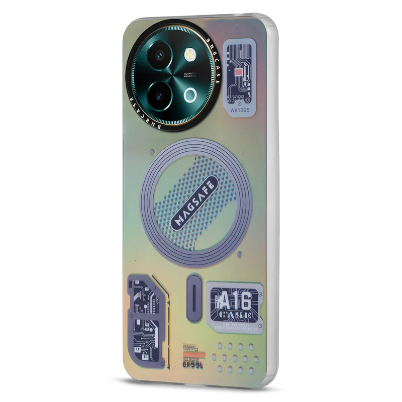 Colorful Reflective Circuit Prints Hard Back Protector Case For Vivo Y58 5G - Image 40