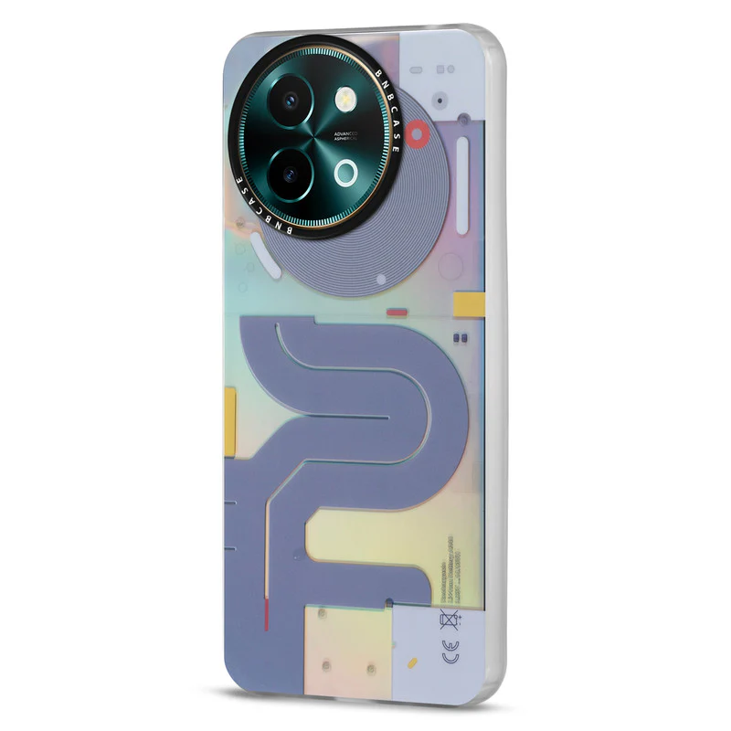 Colorful Reflective Circuit Prints Hard Back Protector Case For Vivo Y58 5G - Image 56