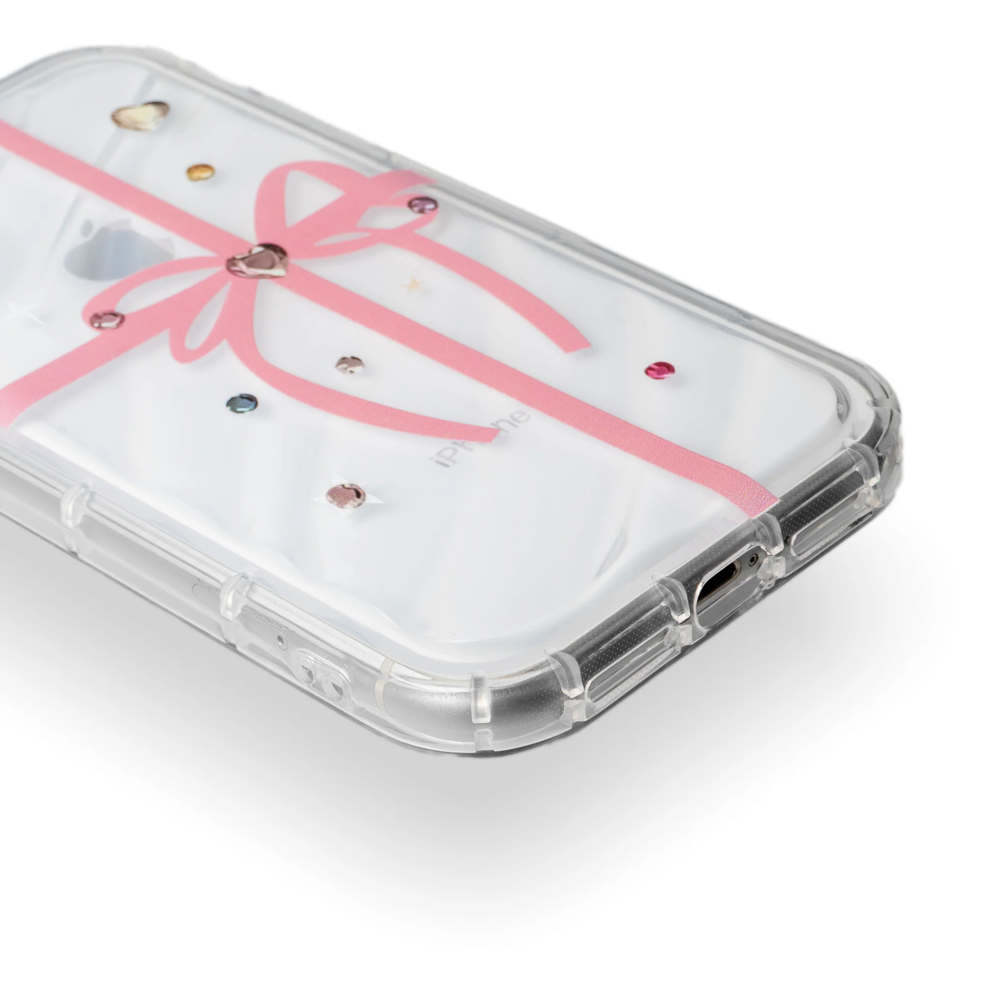 Ribbon Print Transparent Back Cover for Apple iPhone 14 Plus - Image 6