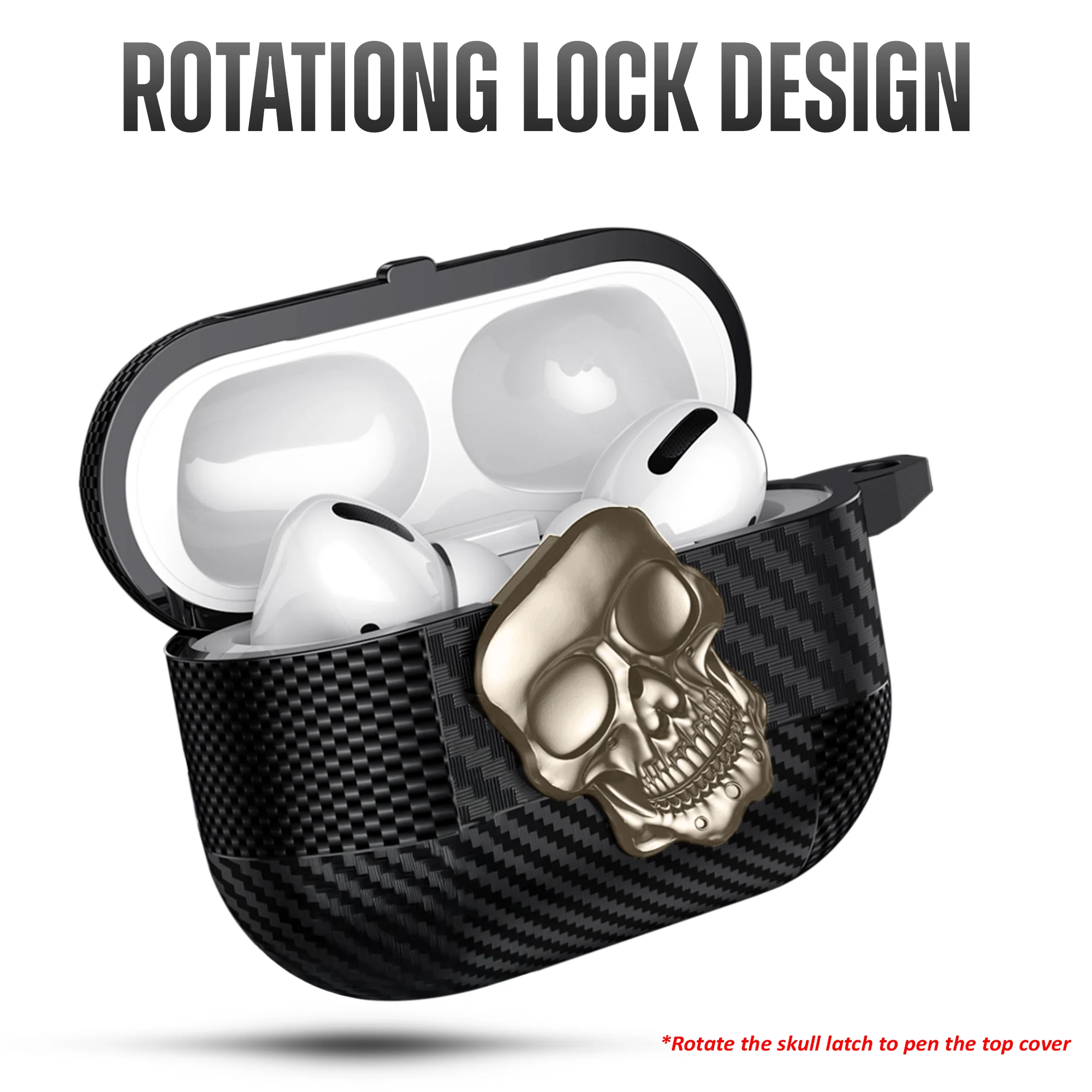Rotating Skull Lock Edition AirPods Case Compatible With Airpods 4 - Image 7