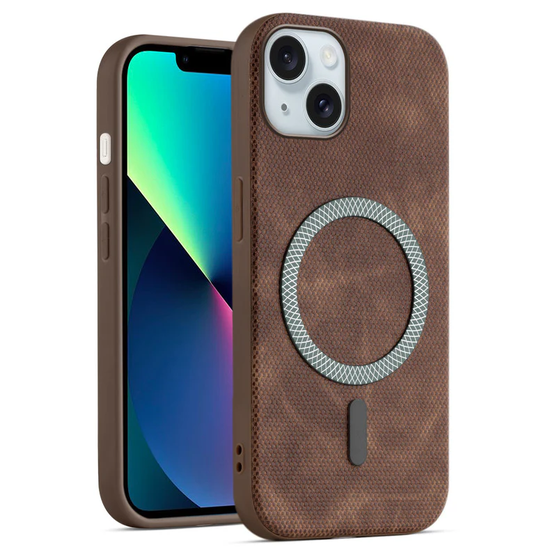 Rugged Vintage Look Back Case For Apple iPhone 13 With Magnetic Charging Compatible with Wireless Charging Support