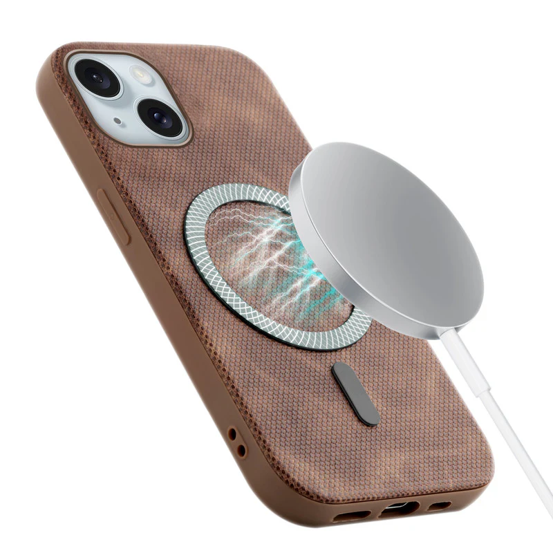 Rugged Vintage Look Back Case For Apple iPhone 14 With Magnetic Charging Compatible with Wireless Charging Support - Image 4