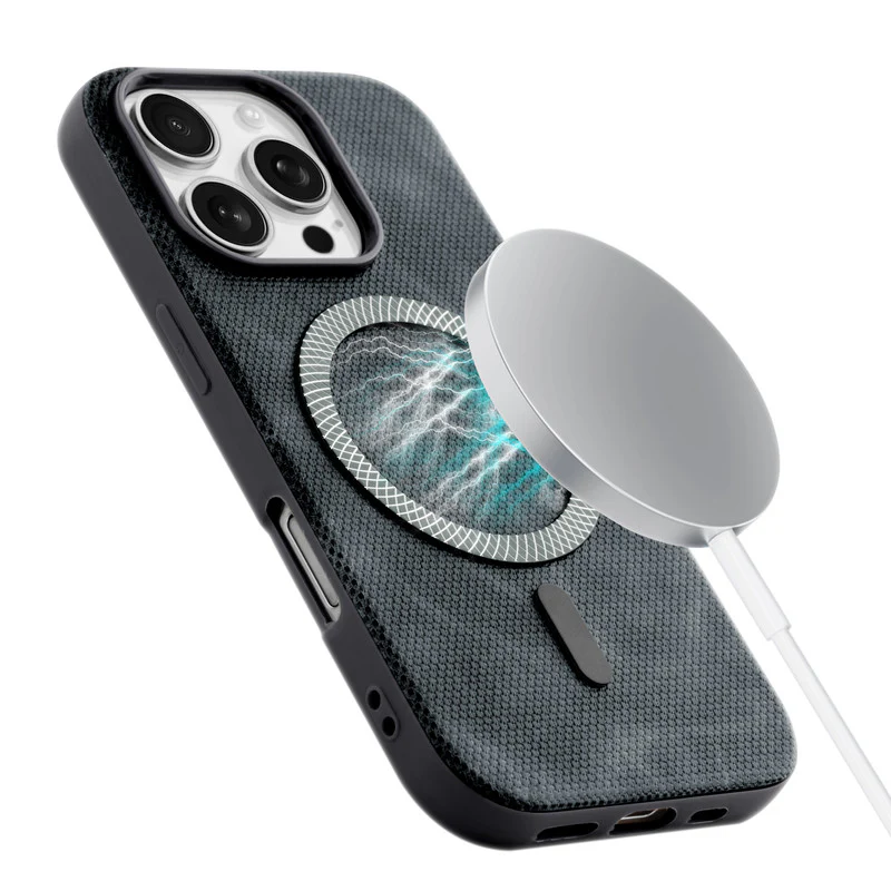 Rugged Vintage Look Back Case For Apple iPhone 16 Pro With Magnetic Charging Compatible with Wireless Charging Support - Image 16