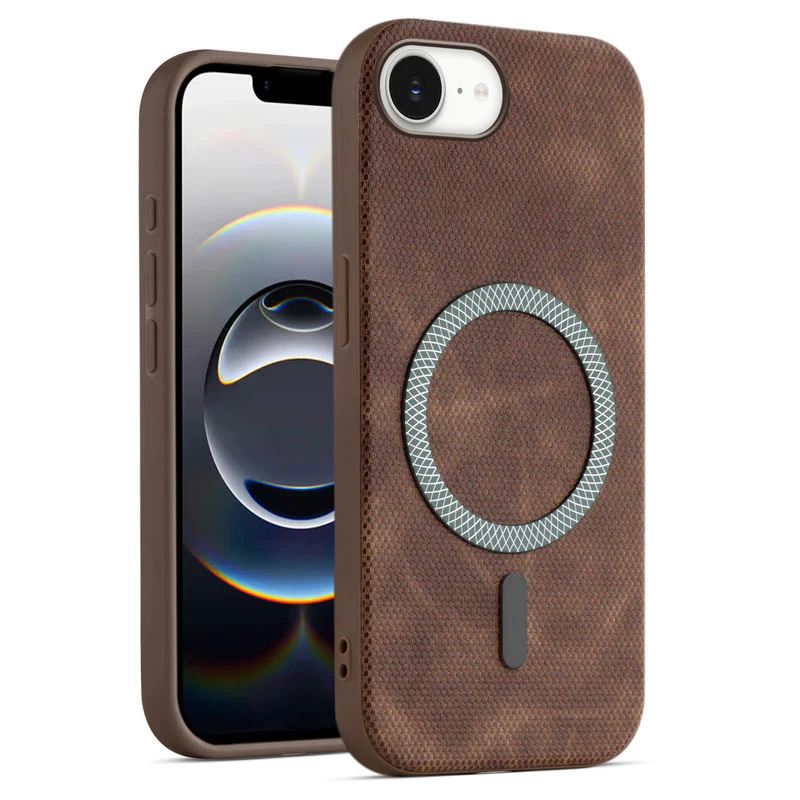 Rugged Vintage Look Back Case For Apple iPhone 16e With Magnetic Charging Compatible with Wireless Charging Support - Image 7