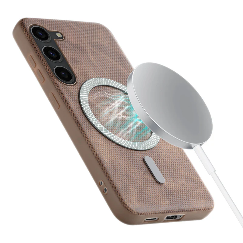 Rugged Vintage Look Back Case For Samsung S23 5G With Magnetic Charging Compatible with Wireless Charging Support - Image 10
