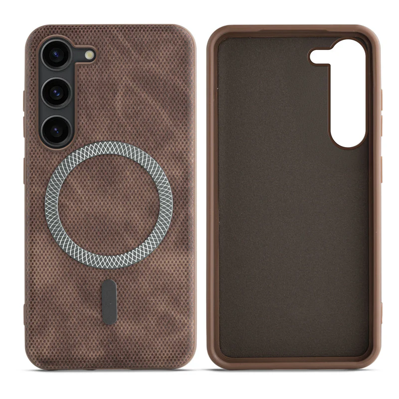 Rugged Vintage Look Back Case For Samsung S23 5G With Magnetic Charging Compatible with Wireless Charging Support - Image 9